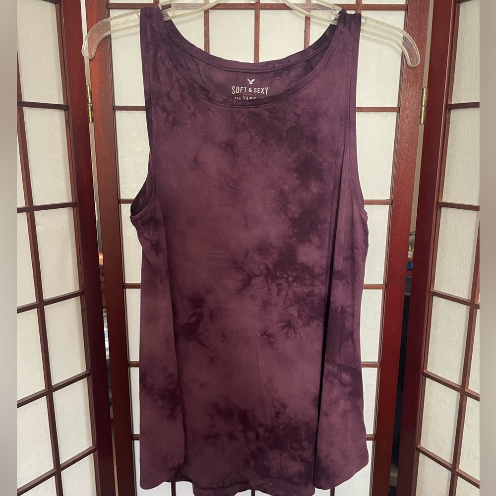 Purple Tie-Dye Flowy Tank